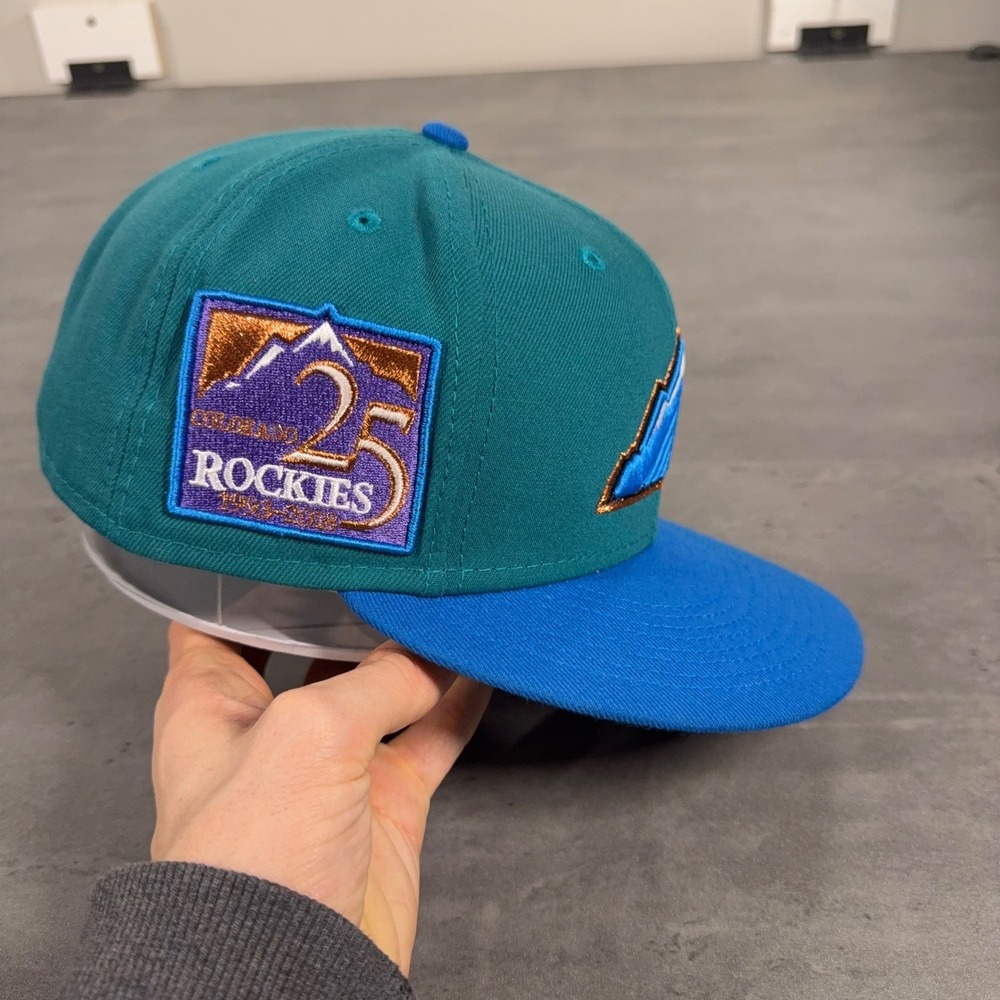 Hat Club Colorado Rockies New Era Cap 7 3/4 Utah Jazz Crossover Teal Blue Purple - Picture 3 of 7